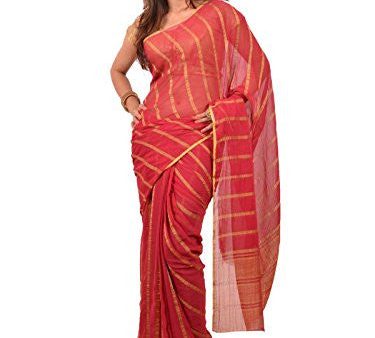 Alankrita Maroon Color Self Design Kanjivaram Chiffon Sari Cheap