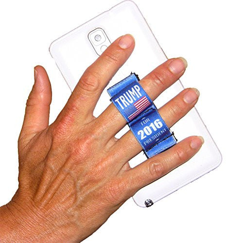 LAZY-HANDS 2-Loop Phone Grip - FITS MOST - BLUE DONALD TRUMP FOR PRESIDENT 2016 For Cheap