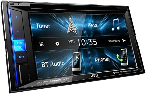 JVC KW-V25BT Double DIN in-Dash Bluetooth CD DVD AM FM Digital Media Car Stereo Receiver w  6.2  Touchscreen, Pandora, Spotify and iHeartRadio Control + HD Backup Camera Fashion