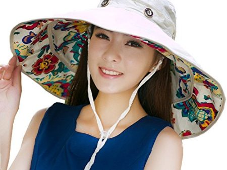 iHomey Packable Extra Large Brim Floppy Sun Hat Reversible UPF 50+ Beach Sun Bucket Hat Fashion