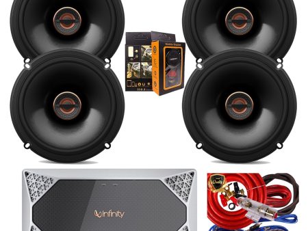 Infinity REF-704A 1000W Reference Series 4-Channel Amplifier + (4) REF-6522EX Shallow-Mount 6-1 2  165W Coaxial Car Speakers + Amp Kit Online