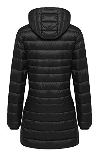 Wantdo Women s Lengthed Hooded Packable Ultra Light Weight Down Coat(Black,Asian 3XL  US XL) Supply