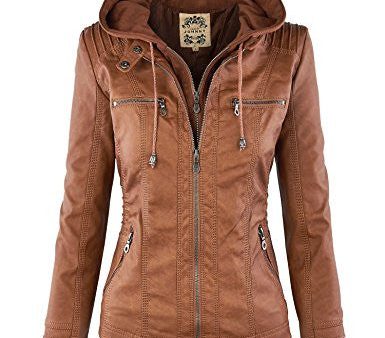 LL WJC663 Womens Removable Hoodie Motorcyle Jacket L CAMEL Supply