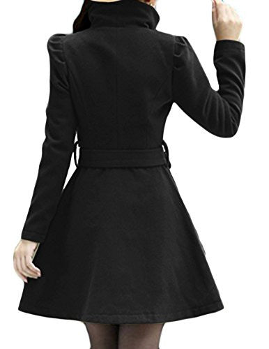 Wantdo Women s Wool Wrap Swing Coat with Belt(Black, Small) Sale