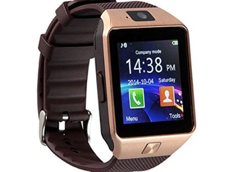 DZ09 Bluetooth Smart Watch with Camera for Iphone and Android Smartphones Samsung Sony LG (golden) on Sale