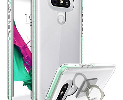 LG G5 Case, Style4U Scratch Resistant Shock Absorbent Slim Clear Back TPU Bumper Case Cover for LG G5 with 1 Style4U Ring Holder Kickstand [Mint Green] Online Sale