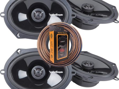 2 Pairs of Rockford Fosgate Punch P1572 240W Peak (120W Rms) 5  X 7   6  X 8  Punch Series 2-Way Coaxial Speakers - 4 Speakers + 100Ft Speaker Wire + Gravity Magnet Phone Holder For Sale