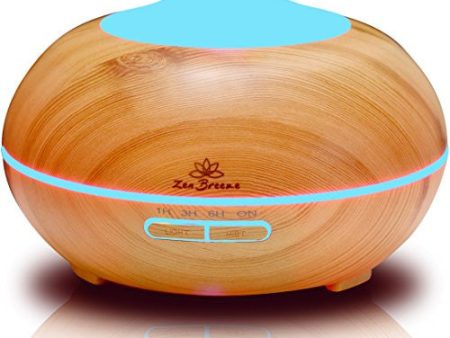 Zen Breeze, Essential Oil Diffuser, 2017 Model Aroma Humidifier, 14 Color Shades, Best Wood Grain, Ultrasonic Whisper Quiet Cool Mist Aromatherapy Cheap