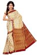 Alankrita Half White X Meroon Kanchipuram Art Silk Jacquard Saree Sale