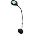 Brightech LightView Pro LED Magnifying Floor Lamp - Daylight Bright Full Spectrum Magnifier Lighted Glass Lens - Height Adjustable Gooseneck Standing Light - For Reading Task Craft Lighting - Black For Cheap