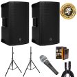 Mackie Thump12BST Boosted 1300W 12  Powered Loudspeaker Bundle w  2 Speakers, 2 Speaker Stands, Microphone, XLR Cable & Mobile Bracket Supply