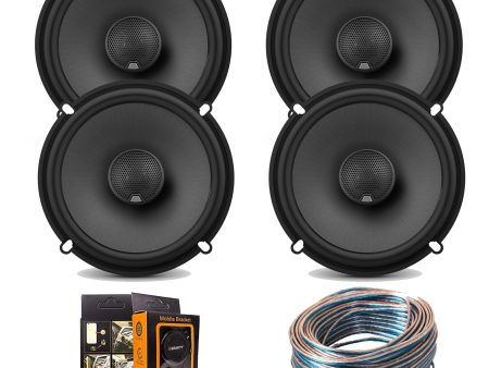 (4) J-B-L GTO629 Premium 180W 6-1 2  Co-Axial Speaker + with 18 Gauge 100 FT Speaker Wire and Free Mobile Holder Discount