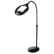 Brightech LightView Pro LED Magnifying Floor Lamp - Daylight Bright Full Spectrum Magnifier Lighted Glass Lens - Height Adjustable Gooseneck Standing Light - For Reading Task Craft Lighting - Black For Cheap