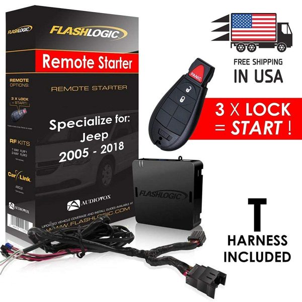 New Flashlogic Plug & Play Remote Start for Jeep 2005-2018 - FLRSCH5   J Hot on Sale